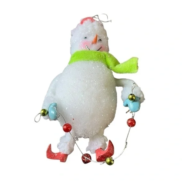 Plush Snowman Glittered Chri Ornament - Picture 3 of 7